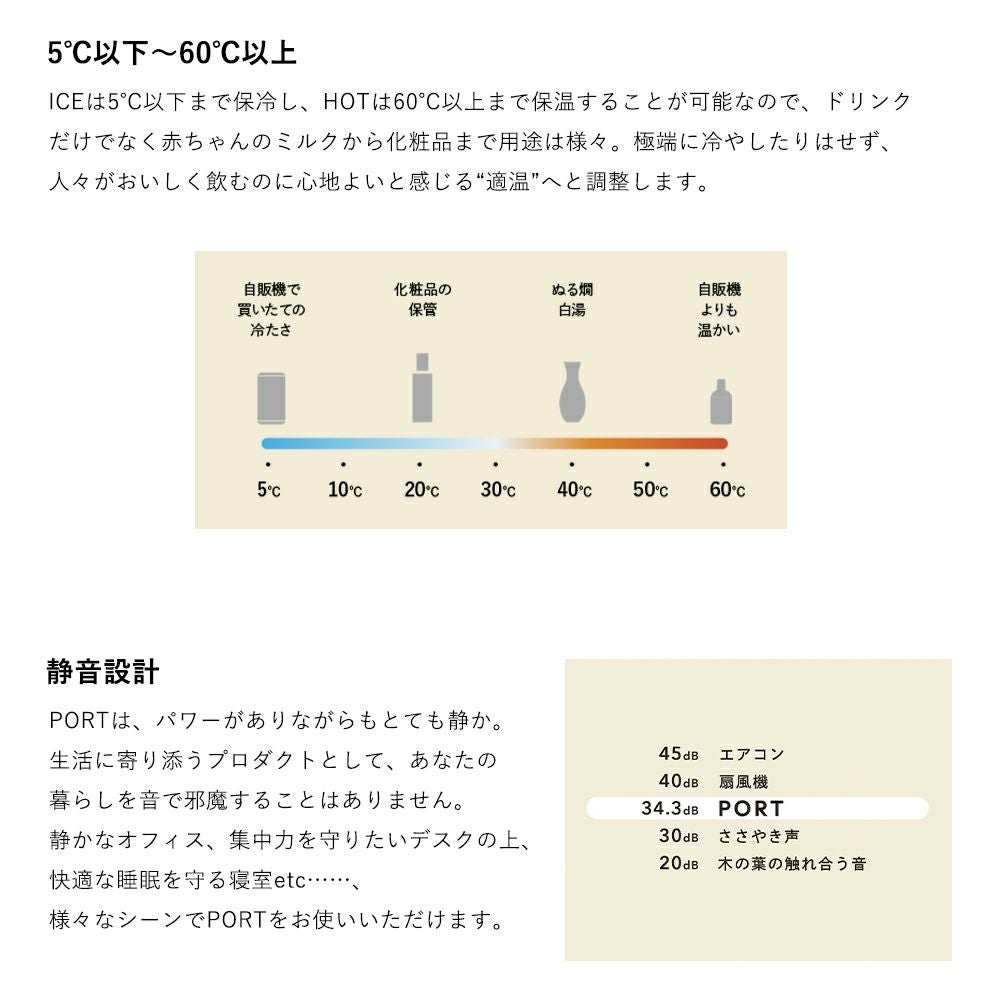 テックスイージー PORT ポート 保冷 保温 アプリで温度設定ができるドリンクホルダー TEX1487