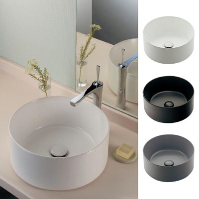 カクダイ 493-012 信楽焼 丸型手洗器φ280×H90 半埋め 陶器製 瑠珠 