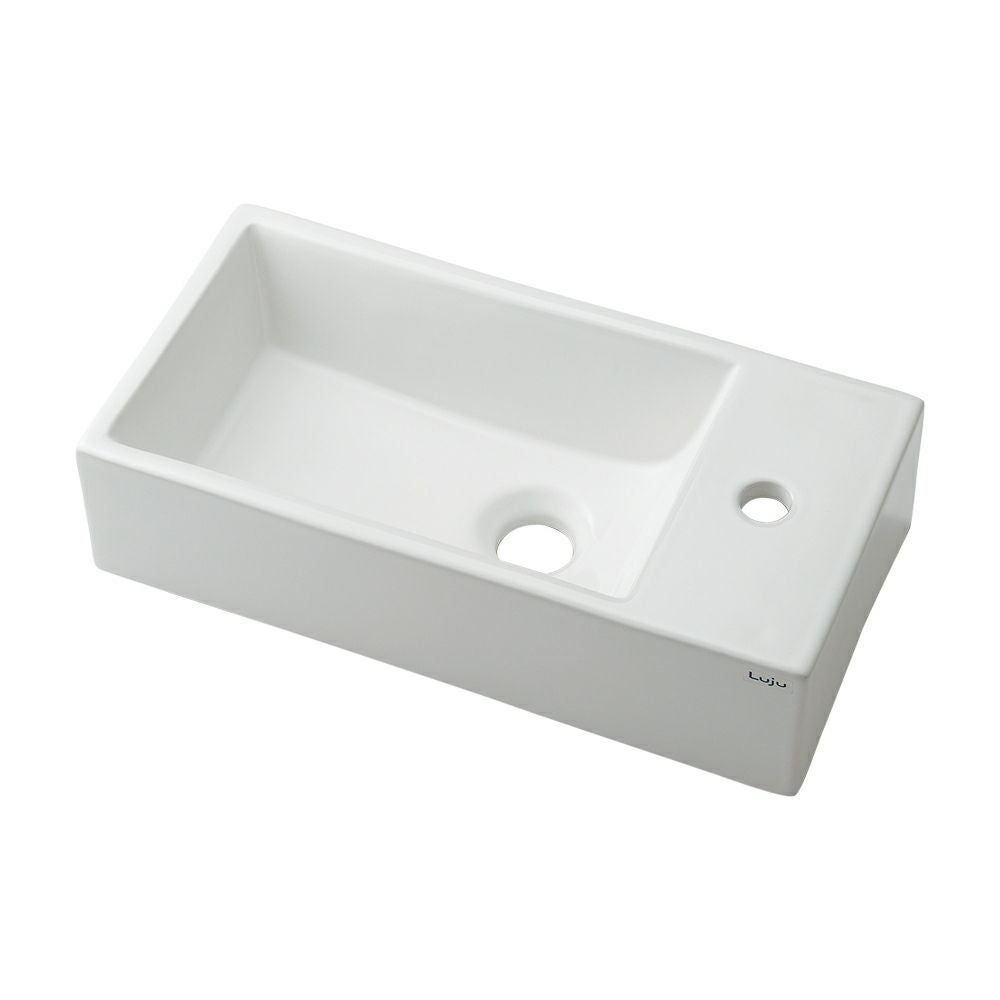 カクダイ 493-083 壁掛手洗器（Rホール） W400×D200×H100 壁掛設置