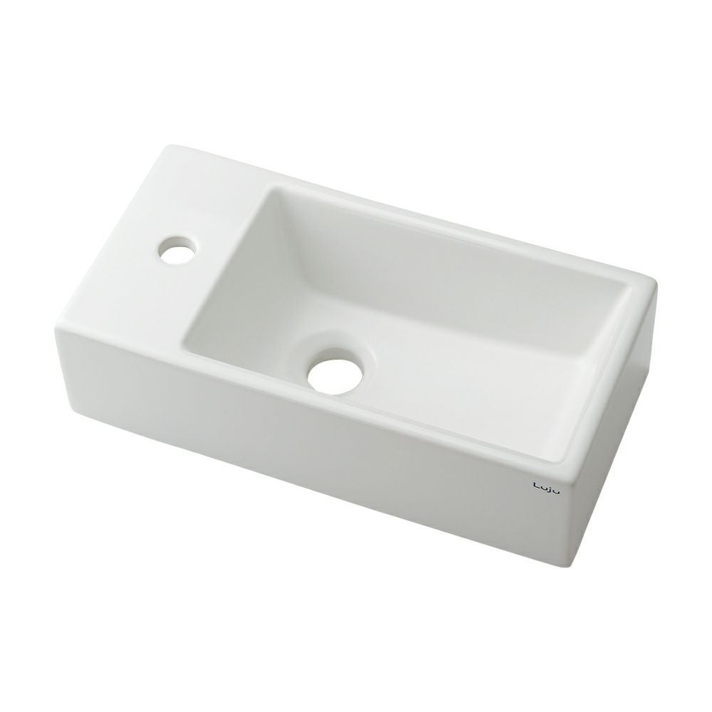 カクダイ 493-153 壁掛手洗器（Lホール） W400×D200×H100 壁掛設置