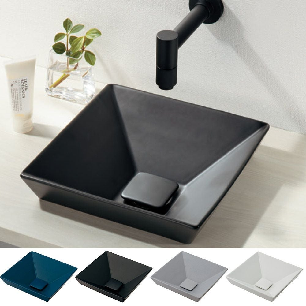 カクダイ 493-274 角型手洗器 W280×D280×H100 半埋め設置 陶器製｜建材